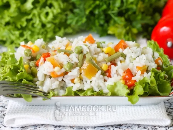 Фото блюда: Рис с замороженными овощами