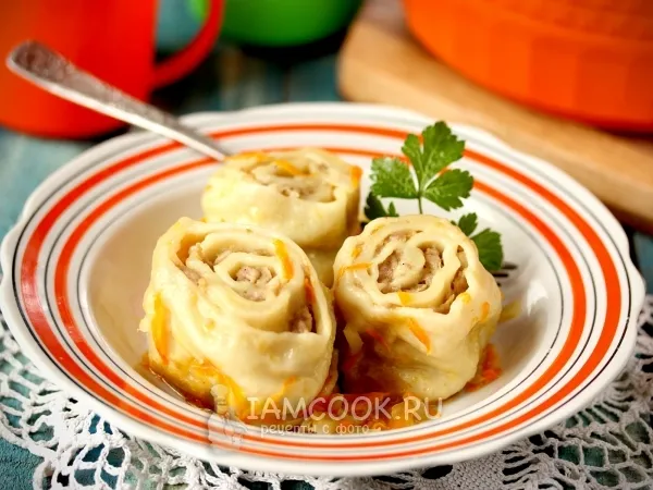 Фото готового блюда: Ленивые пельмени на сковороде