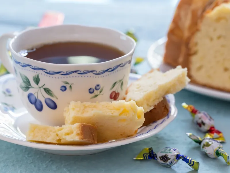 Фото готового блюда: Простой кекс на сливках