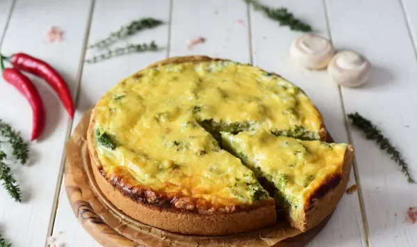 Фото блюда: Киш с грибами и брокколи