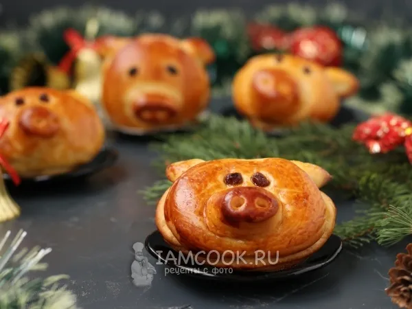 Фото блюда: Сладкие булочки «Хрюши»