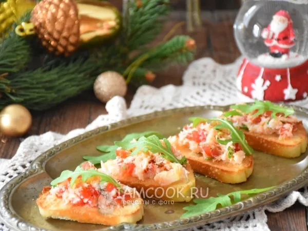 Фото блюда: Кростини с мясом краба