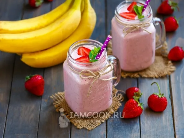 Фото блюда: Клубнично-банановый смузи