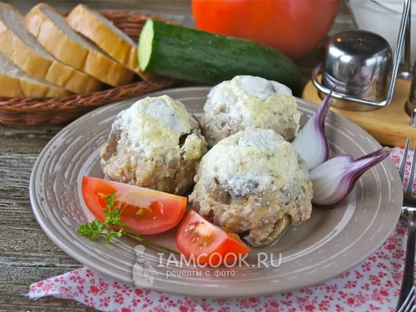 Фото готового блюда: Тефтели с грибами