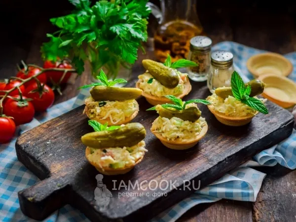 Фото блюда: Тарталетки с копченой горбушей