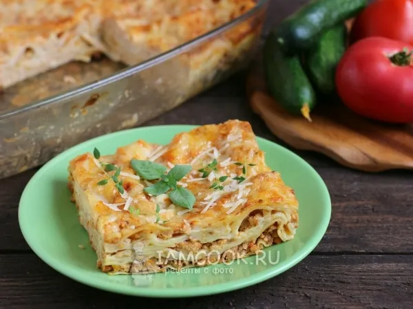 Фото готового блюда: Лазанья с куриным фаршем