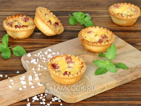 Фото блюда: Тарталетки с ветчиной и сыром