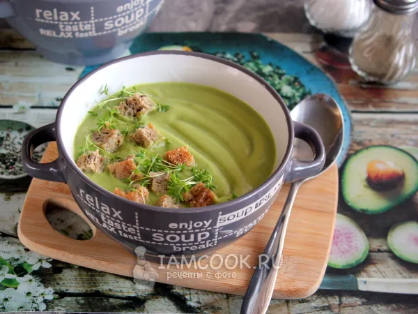 Фото блюда: Суп-пюре с авокадо на курином бульоне