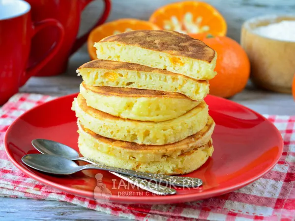 Фото блюда: Панкейки с мандаринами