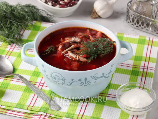 Фото блюда: Холодный борщ с килькой в томате