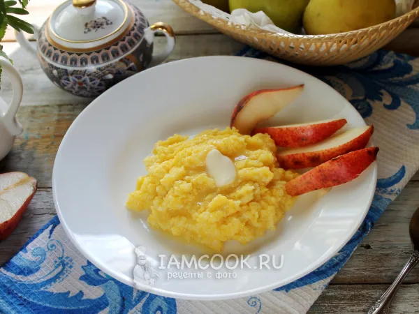 Фото готового блюда: Кукурузная каша на молоке в микроволновке