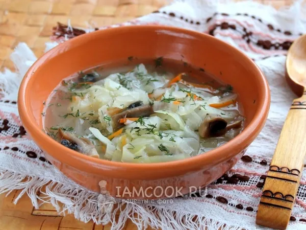 Фото блюда: Постные щи с грибами