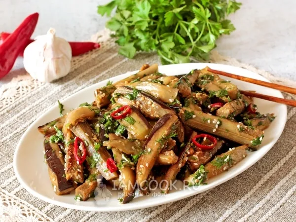 Фото блюда: Баклажаны в чесночном маринаде в духовке