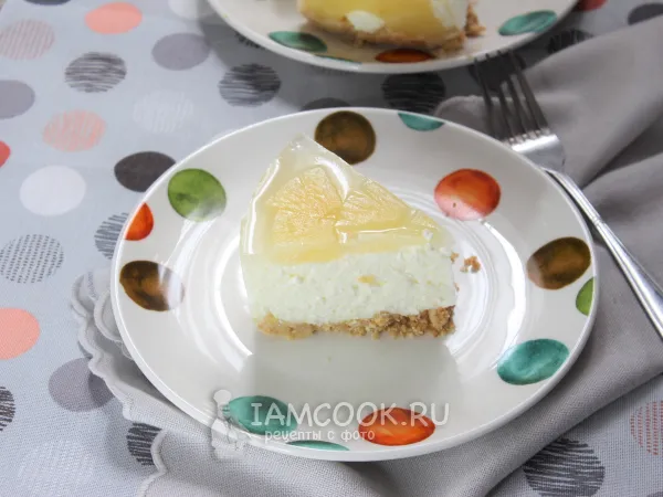 Фото блюда: Чизкейк с ананасами и творогом без выпечки
