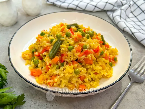 Фото блюда: Овощная паэлья с бурым рисом