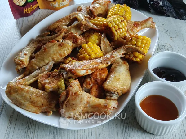 Фото блюда: Курица с кукурузой в духовке