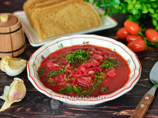 Фото готового блюда: Борщ с готовой заправкой (постный)