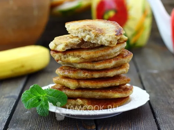Фото блюда: Постные банановые оладьи