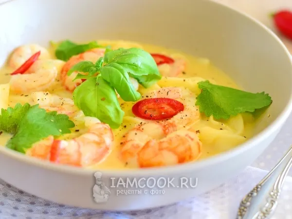 Фото готового блюда: Лакса с креветками