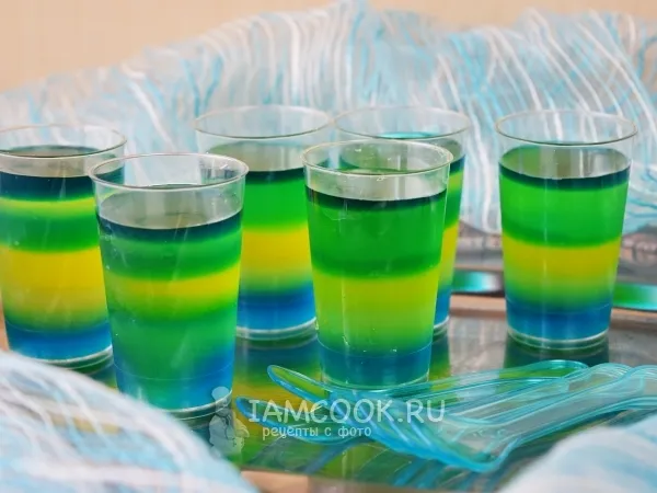 Фото готового блюда: Желе «Радуга»