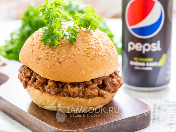 Фото блюда: Бургер «Неряха Джо» (Sloppy Joe)