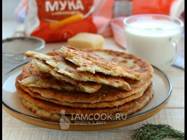 Фото готового блюда: Лепёшки на кефире с сыром и зеленью