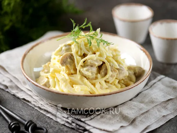 Фото блюда: Салат «Нежность» с кальмарами