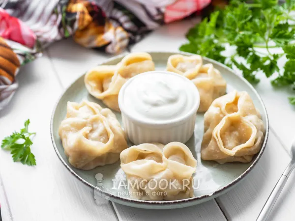 Фото блюда: Манты с картошкой и салом