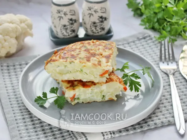 Фото блюда: Запеканка из цветной капусты на сковороде