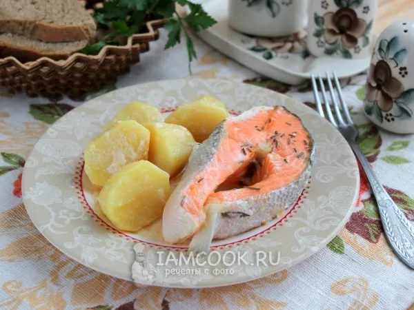 Фото готового блюда: Рыба в мультиварке с картошкой