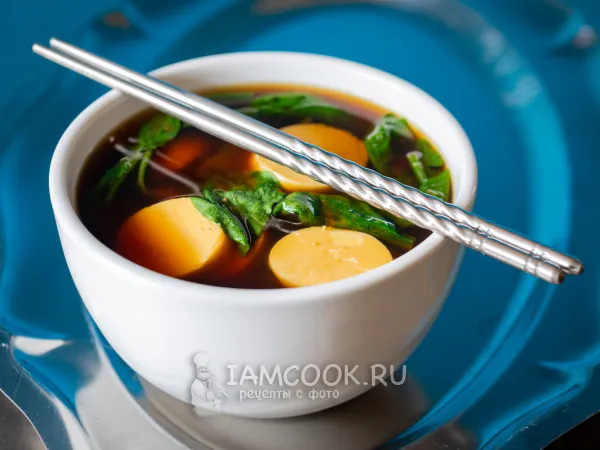 Фото блюда: Мисо суп со шпинатом и тофу