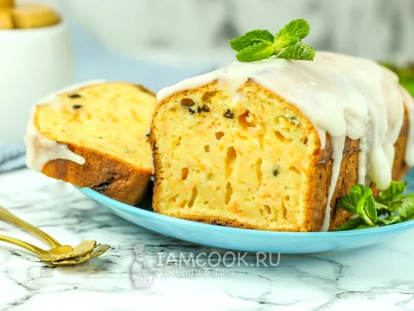 Фото блюда: Морковный кекс с глазурью