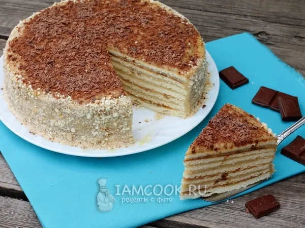 Фото блюда: Торт на сковороде со сгущенкой