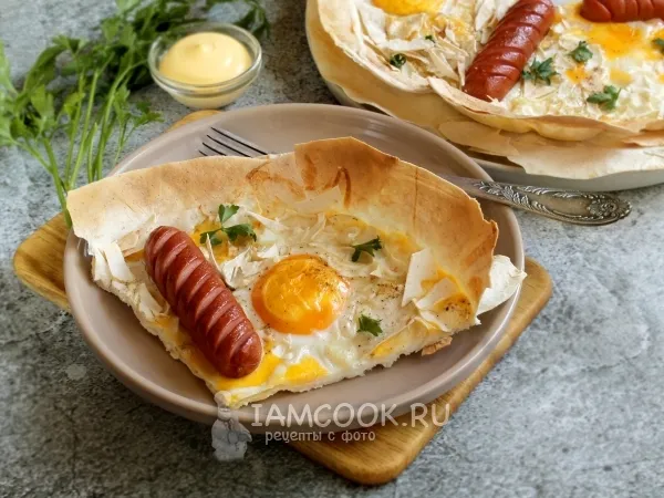 Фото блюда: Яичница в лаваше в духовке