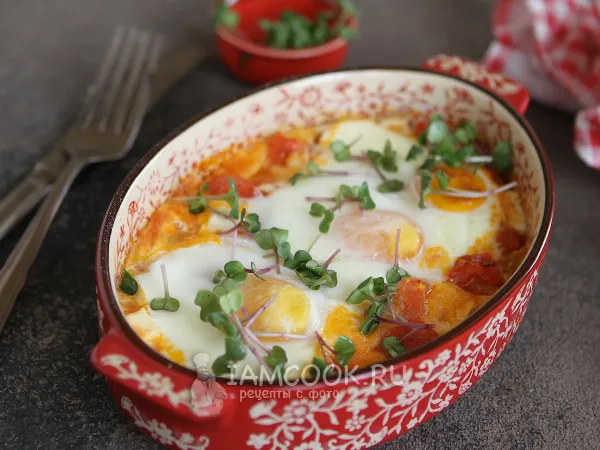 Фото блюда: Яйца с фетой в духовке