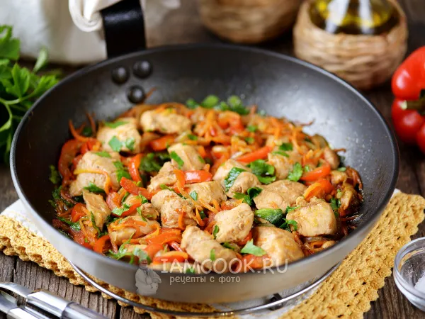 Фото готового блюда: Куриное филе в соусе терияки с овощами