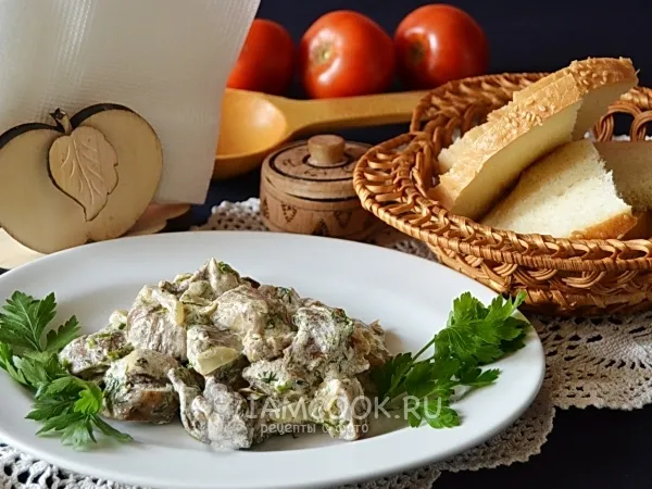 Фото блюда: Белые грибы в сметане