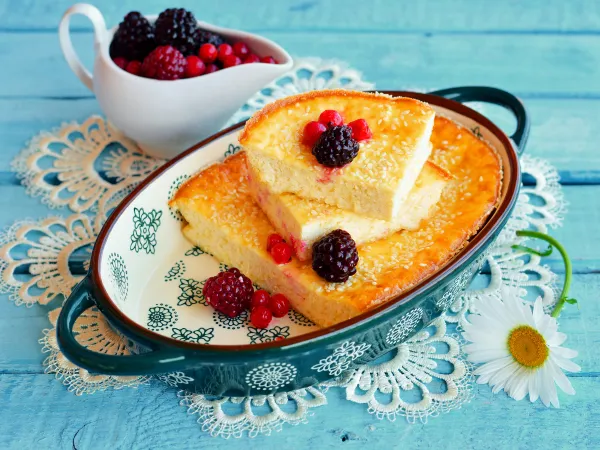 Фото блюда: Творожная запеканка с кунжутом