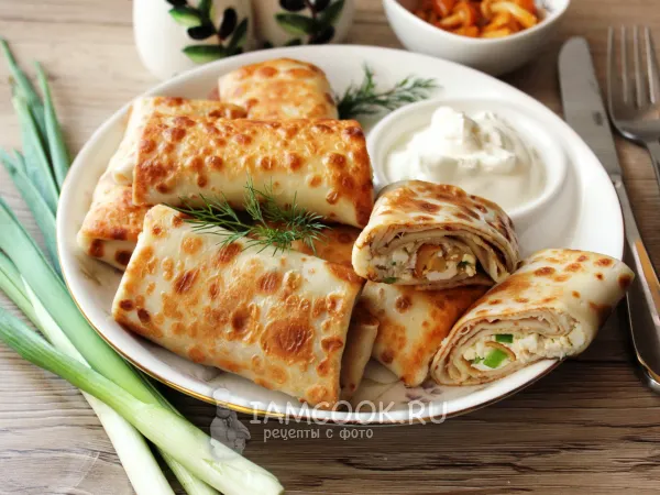 Фото блюда: Блины с опятами