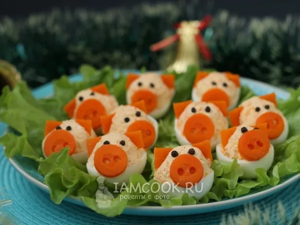 Фото блюда: Фаршированные яйца «Свинки»