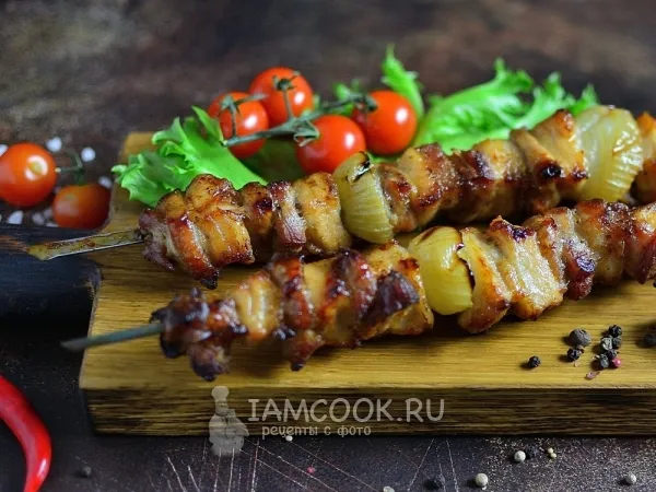 Фото готового блюда: Шашлык из свиной грудинки