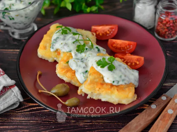 Фото блюда: Минтай в сливочном соусе