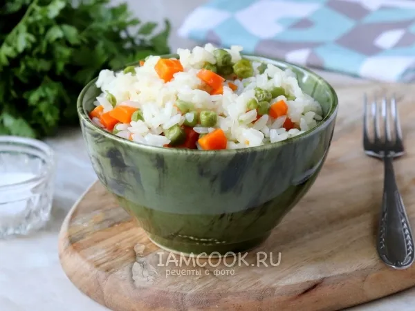 Фото блюда: Рис с горошком и морковью