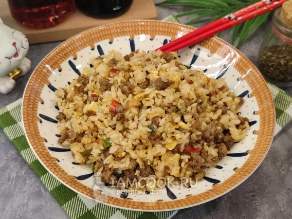 Фото блюда: Жареный рис с фаршем
