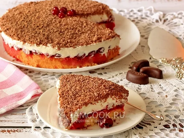 Фото готового блюда: Вишневый пирог «Наслаждение»