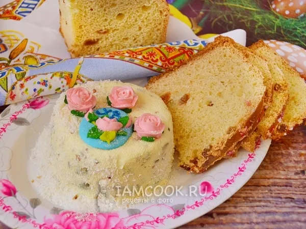 Фото блюда: Творожный кулич (пасха) с орехами