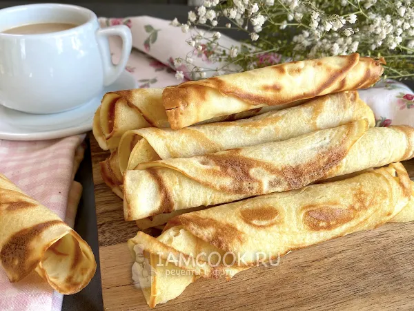 Фото готового блюда: Вафельные трубочки на сковороде (хрустящие)