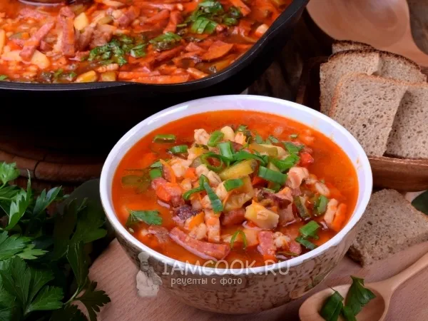 Фото блюда: Рассольник с копченостями