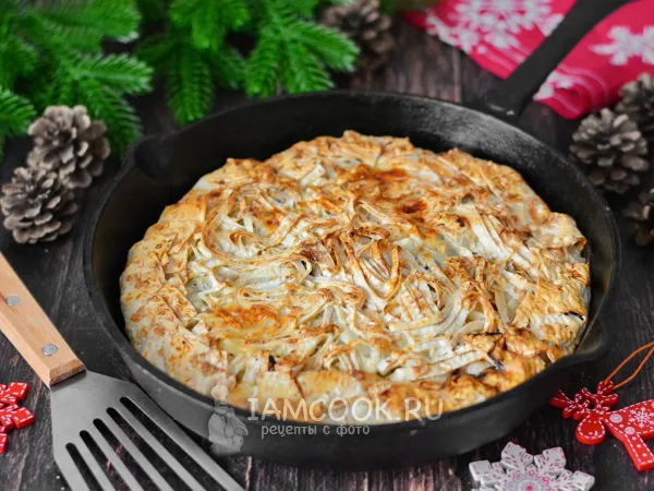 Фото блюда: Рыбный пирог в лаваше в духовке