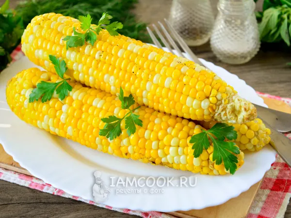 Фото блюда: Кукуруза с маслом в рукаве в духовке